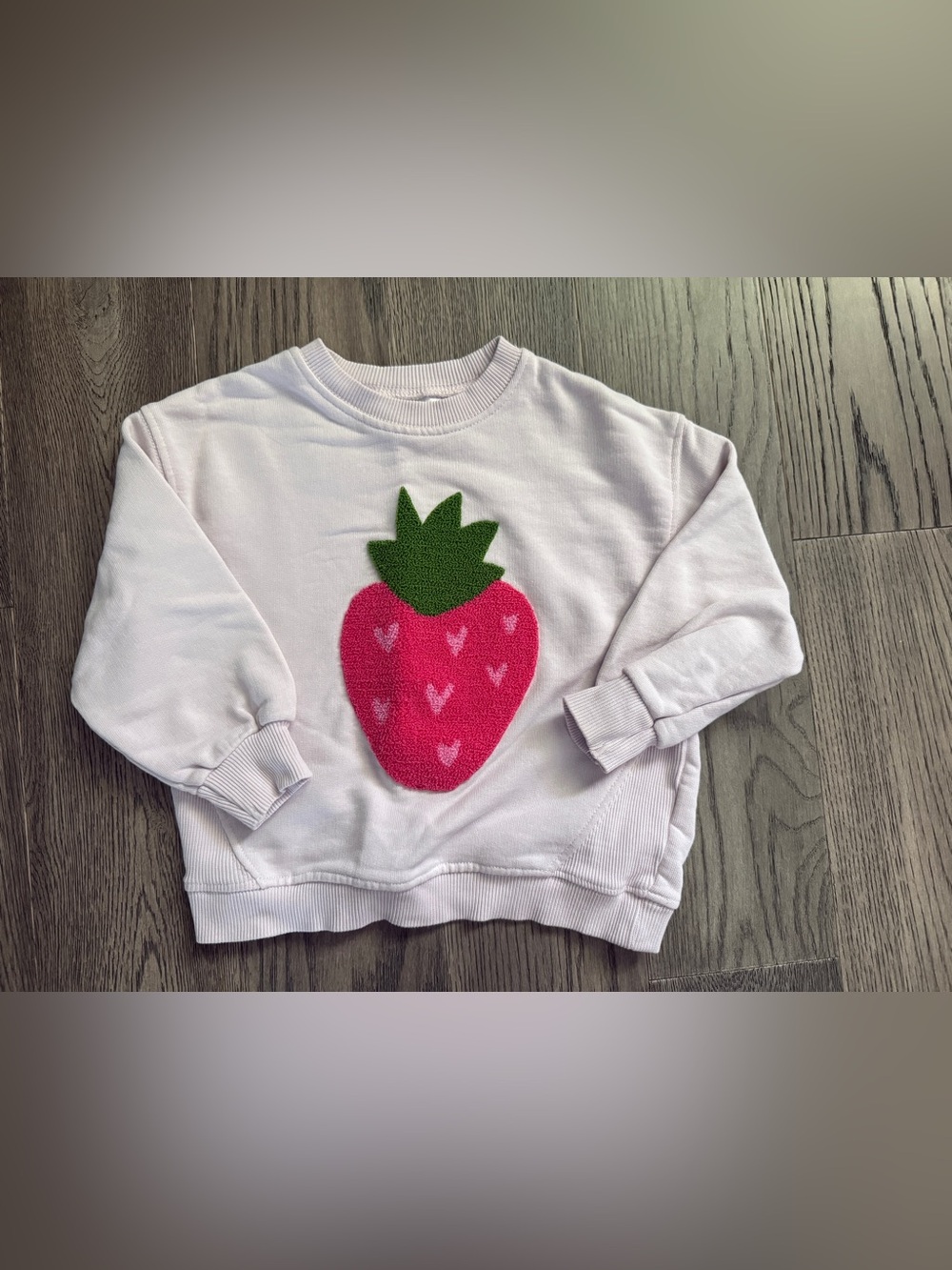 ZARA Kids Pullover Sweatshirt with Pink Strawberry Graphic